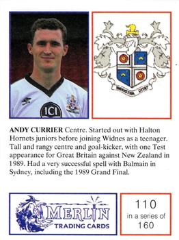 1991 Merlin Rugby League #110 Andy Currier Back